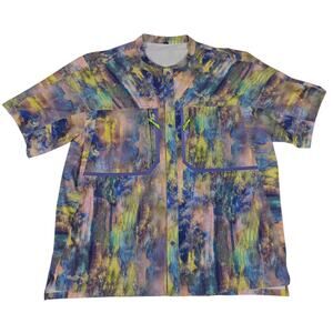 Lululemon Water Repellent Hiking Short Sleeve Mens Shirt Purple Yellow